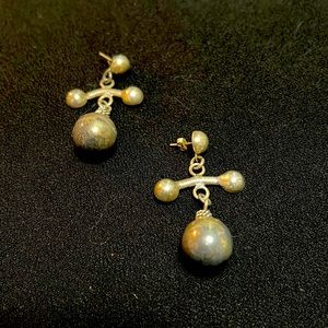 Sterling Silver Vintage Pierced Ball Earrings